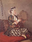 Girl in Turkish Costume with Tambourine